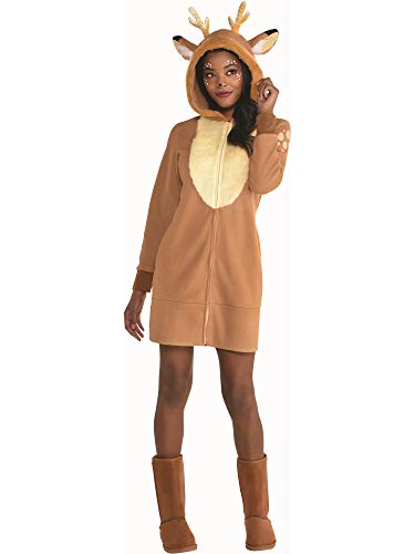 (PKT) (9909055) Adult Ladies Reindeer Dress Costume (S/M), Braun von amscan