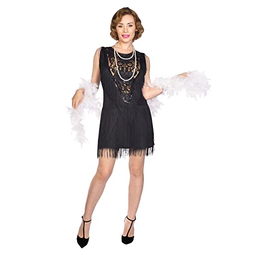 (PKT) (9910524) Adult Ladies Charleston Diva Black Flapper Costume Dress (UK 12-14) von amscan