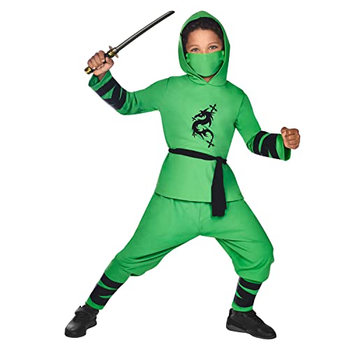 (PKT) (9910934) Child Ninja Warrior Green Costume (8-10yr) von amscan