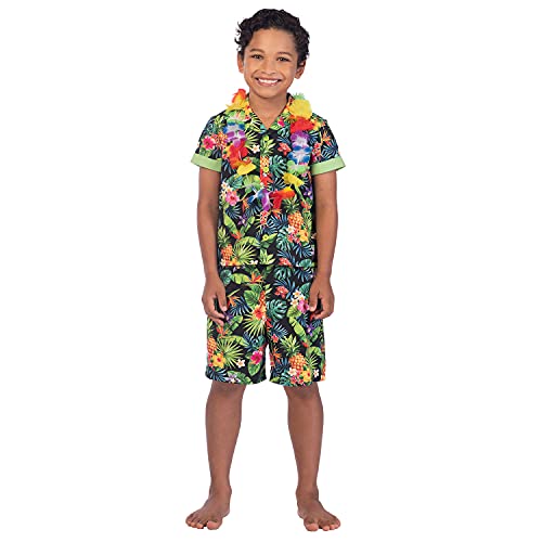 (PKT) (9911429) Child Boys Hawaii Set Black Costume (6-8yr) von amscan