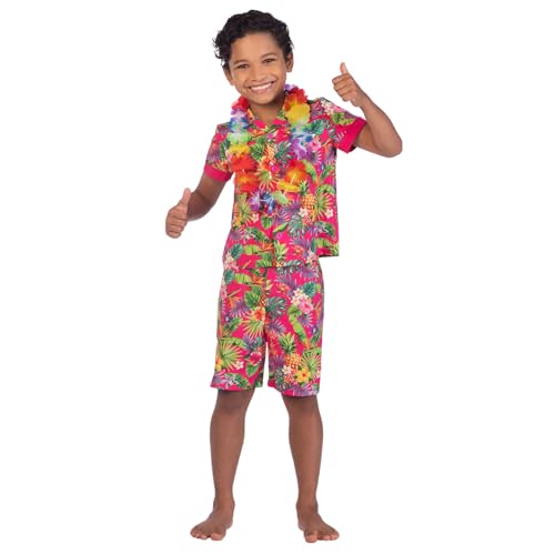 (PKT) (9911437) Child Boys Hawaii Set Pink Costume (10-12yr) von amscan
