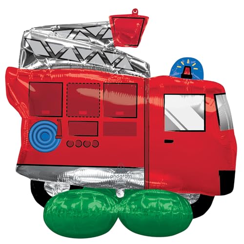 (PKT) Airloonz: Fire Truck Foil Balloon P70 (38"/96cmx 50"/127cm) von amscan