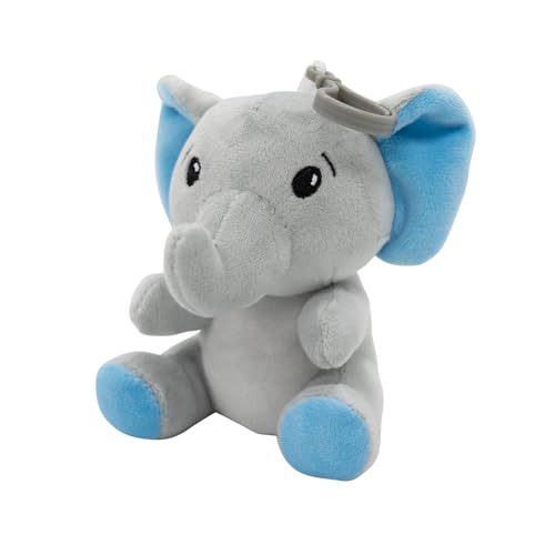 2-in-1 Plüschtier-Ballongewicht Elefant m. blauen Ohren, mit Haken, 11cm, 90g von amscan