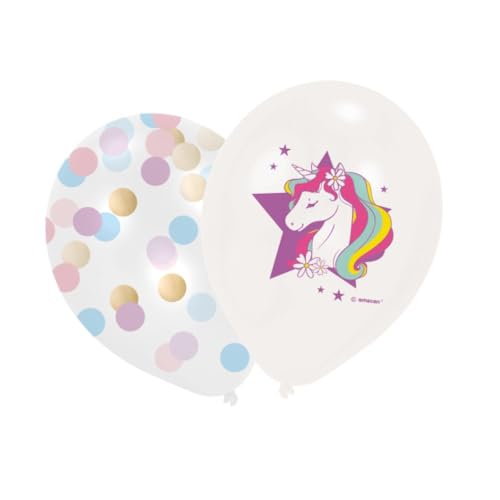 6 Luftballons * UNICORN DREAMS * als Deko für Kindergeburtstag und Einhorn Mottoparty | aus 100% Naturkautschuk, 27,5cm Durchmesser, mit Konfetti | Mädchen Regenbogen Party Geburtstag 6 Luftballons * UNICORN DREAMS * als Deko für Kindergeburtstag und Einhorn Mottoparty | aus 100% Naturkautschuk, 27,5cm Durchmesser, mit Konfetti | Mädchen Regenbogen Party Geburtstag von amscan
