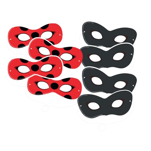 8 Masken * MIRACULOUS * als Verkleidung für eine Mottoparty oder Kindergeburtstag | Ladybug Marienkäfer Superheld Party Geburtstag von amscan