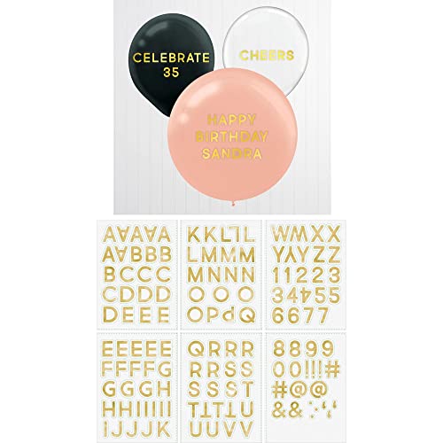 Amscan 150550 Ballonaufkleber | selbstklebend | gold | 1 Set von amscan