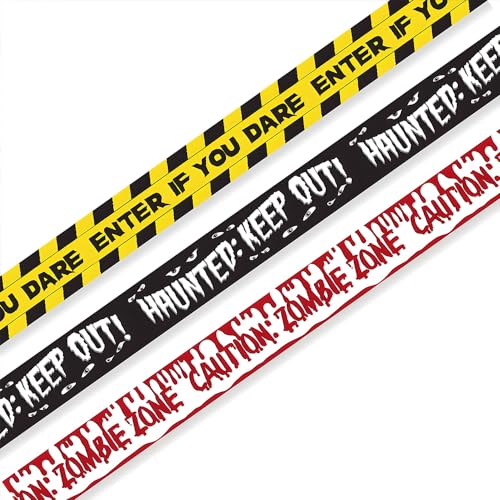 Amscan 190372-55 - Absperrbänder Halloween, 3 Stück, Länge 914 cm, Dekoration, Party, Sortiert von amscan
