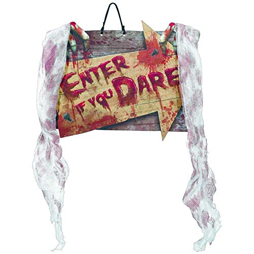 Amscan 241203 - Hängeschild Enter If You Dare Creepy Carnevil, aus MDF Material, Größe 22,8 x 29,2 cm, Zombie, Halloween, Horror-Party, Mottoparty Amscan 241203 - Hängeschild Enter If You Dare Creepy Carnevil, aus MDF Material, Größe 22,8 x 29,2 cm, Zombie, Halloween, Horror-Party, Mottoparty von amscan