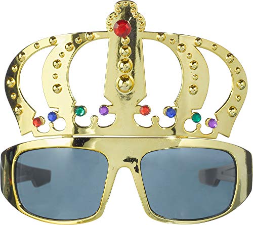 Amscan 250493-55 - Spaß-Brille König gold getönt Plastik 14,6 x 14,6 cm, Accessoire von amscan