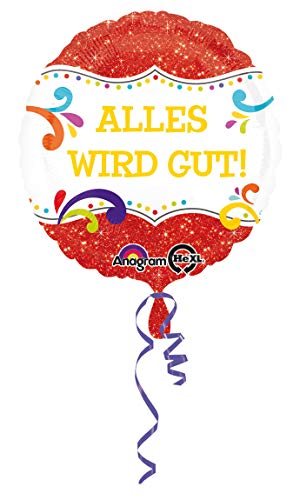 Amscan 3409101 - Standard Folienballon Alles wird gut, Durchmesser 43 cm, Volumen 13 Liter, Heliumballon von amscan
