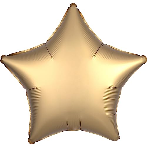 Amscan 3680401 - Standard Folienballon Satin Luxe Gold Sateen, Stern, Durchmesser 43 cm, Luftballon, Heliumballon von Anagram