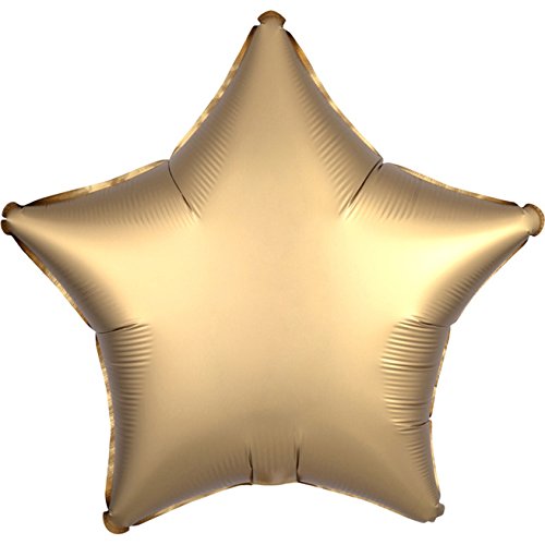 Amscan 3680401 - Standard Folienballon Satin Luxe Gold Sateen, Stern, Durchmesser 43 cm, Luftballon, Heliumballon von Anagram