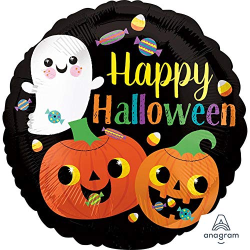 Amscan 3814501 - Folienballon Happy Halloween, Glücklicher Geist und Kürbisse, Durchmesser ca. 43 cm, Dekoration, Heliumballon, Party Amscan 3814501 - Folienballon Happy Halloween, Glücklicher Geist und Kürbisse, Durchmesser ca. 43 cm, Dekoration, Heliumballon, Party von amscan