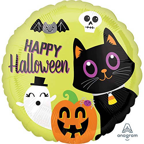Amscan 3814701 - Folienballon Happy Halloween, schwarze Katze, Geist, Kürbis, Durchmesser ca. 43 cm, Dekoration, Heliumballon, Party, Gruselparty Amscan 3814701 - Folienballon Happy Halloween, schwarze Katze, Geist, Kürbis, Durchmesser ca. 43 cm, Dekoration, Heliumballon, Party, Gruselparty von amscan