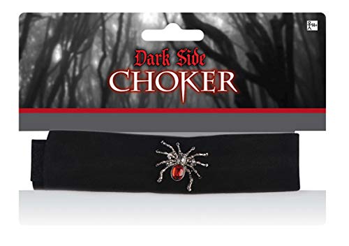 Amscan 390956-55 - Halsband Gothic mit Spinne, Einheitsgröße, Schwarz-Rot, Modeschmuck für Karneval und Halloween, mit Schmuckstein, Vampir, Hexe, Spiderella, Choker, Halskette Amscan 390956-55 - Halsband Gothic mit Spinne, Einheitsgröße, Schwarz-Rot, Modeschmuck für Karneval und Halloween, mit Schmuckstein, Vampir, Hexe, Spiderella, Choker, Halskette von amscan