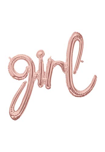 Amscan 3916211 - Folienballon girl, Größe 73 x 76 cm, für Helium und Luft, Mädchen, Baby Party, Rosa von amscan