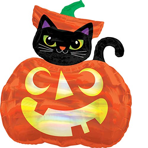 Amscan 3998701 - Folienballon schwarze Katze in Kürbis, Dekoration, Heliumballon, Ballon, Party, Halloween Amscan 3998701 - Folienballon schwarze Katze in Kürbis, Dekoration, Heliumballon, Ballon, Party, Halloween von amscan
