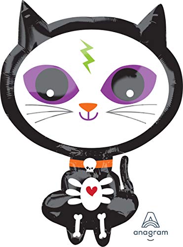 Amscan 3998801 - Folienballon Skelly Kitty, schwarze Katze, Skelett, Dekoration, Heliumballon, Party, Halloween Amscan 3998801 - Folienballon Skelly Kitty, schwarze Katze, Skelett, Dekoration, Heliumballon, Party, Halloween von amscan