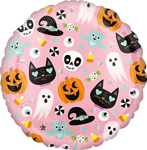 Amscan 399901 - Folienballon Halloween, Rosa mit Geistern, Kürbissen, Katzen, Fledermäusen, Hexenhut, Dekoration, Heliumballon, Party, Gruselparty Amscan 399901 - Folienballon Halloween, Rosa mit Geistern, Kürbissen, Katzen, Fledermäusen, Hexenhut, Dekoration, Heliumballon, Party, Gruselparty von amscan