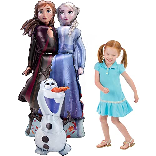 (PKT) AWK: Frozen II Elsa Anna & Olaf Foil Airwalker Balloon von amscan