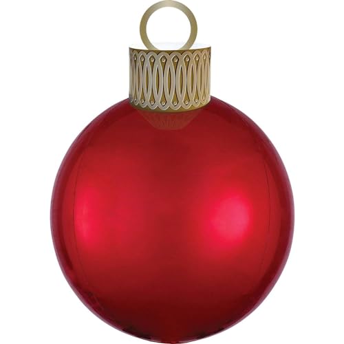 Amscan 4040401 - Orbz XL Folienballon Ornament Weihnachtskugel, 38 x 50 cm, Rot, Weihnachten, Heliumballon, Party, Dekoration, Xmas, Christmas, Baumschmuck Amscan 4040401 - Orbz XL Folienballon Ornament Weihnachtskugel, 38 x 50 cm, Rot, Weihnachten, Heliumballon, Party, Dekoration, Xmas, Christmas, Baumschmuck von amscan