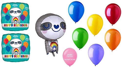 SD-SQ: HBD SLOTH WITH RAINBOW von amscan
