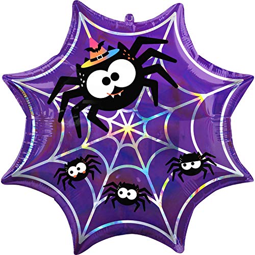 (SL) S/Shape: Iridescent Spider Web Supershape Foil Balloons 22/55cm W X 22/55cm H von amscan