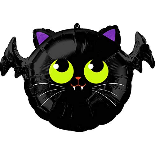 Amscan 4195201 - Folienballon Batcat, schwarze Katze, Fledermaus, Dekoration, Heliumballon, Party, Halloween von amscan