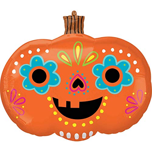 Amscan 4196101 - Folienballon Day of the Dead Pumpkin, Dia de los Muertos, Kürbis, Dekoration, Heliumballon, Party, Halloween Amscan 4196101 - Folienballon Day of the Dead Pumpkin, Dia de los Muertos, Kürbis, Dekoration, Heliumballon, Party, Halloween von amscan