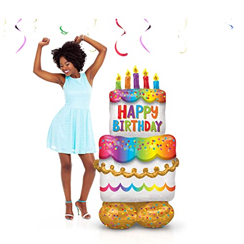 (PKT) AirLoonz: Birthday Cake Foil Balloon von amscan