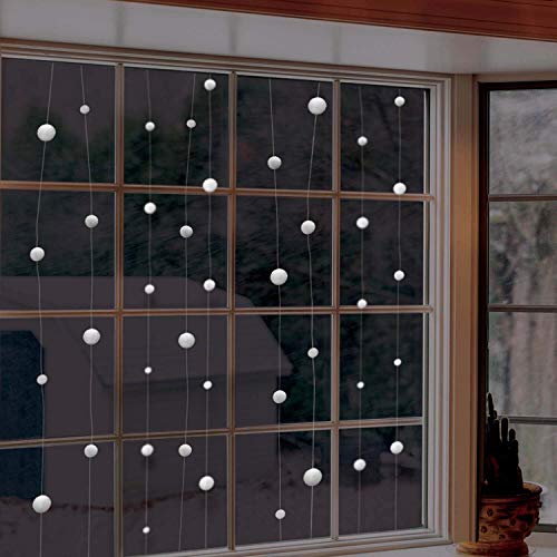 Amscan 671123 - Hänge-Dekoration Schneeball, Länge 12,8 cm, Girlande, Snowball, Schnee, für Weihnachten, Winter von amscan