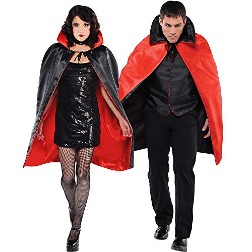 Amscan 840740-55 - Umhang zum Wenden, rot-schwarz, Überwurf, Cape mit Kragen, 2 in 1, Vampir, Hexe, Zauberer, Unisex, Halloween, Karneval, Mottoparty Amscan 840740-55 - Umhang zum Wenden, rot-schwarz, Überwurf, Cape mit Kragen, 2 in 1, Vampir, Hexe, Zauberer, Unisex, Halloween, Karneval, Mottoparty von amscan