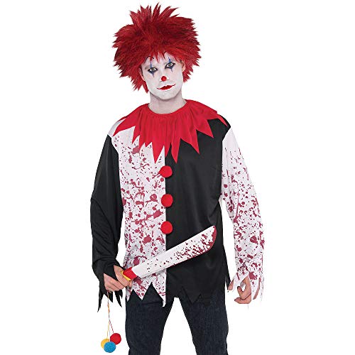 Amscan 841631-55 - Langarm-Shirt Horror-Clown, Einheitsgröße, Schwarz-Weiß-Rot, mit Kragen, Pompons und Blutspritzern, Accessoire für Karneval und Halloween, Unisex Amscan 841631-55 - Langarm-Shirt Horror-Clown, Einheitsgröße, Schwarz-Weiß-Rot, mit Kragen, Pompons und Blutspritzern, Accessoire für Karneval und Halloween, Unisex von amscan