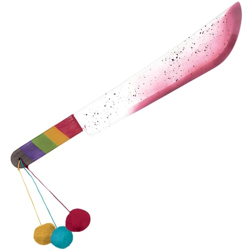Amscan 841637-55 - Machete Horrorclown, Länge ca. 61 cm, mehrfarbig, aus Kunststoff, blutverschmiertes Accessoire für Halloween und Karneval, Waffe, Messer, Attrappe von amscan