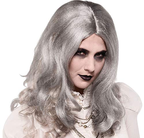 Amscan 842249-55 - Perücke Zombie, langes Kunsthaar, Langhaar, Locken, grau, alte Frau, Hexe, Gothic, Erwachsene, Damen, Halloween, Karneval, Mottoparty Amscan 842249-55 - Perücke Zombie, langes Kunsthaar, Langhaar, Locken, grau, alte Frau, Hexe, Gothic, Erwachsene, Damen, Halloween, Karneval, Mottoparty von amscan