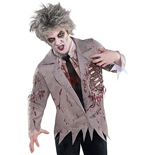 Amscan 843423-55 - Zombie Langarm-Shirt, mehrfarbig, 2 in 1 Look, mit Blutspritzern und Knochen, Accessoire für Karneval und Halloween, Horrorkostüm, Verkleidung von amscan