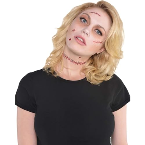 Amscan 846367-55 - Wunden-Tattoos mit Naht, 14 Stück, Fake-Narben, Mottoparty, Karneval, Halloween Amscan 846367-55 - Wunden-Tattoos mit Naht, 14 Stück, Fake-Narben, Mottoparty, Karneval, Halloween von amscan