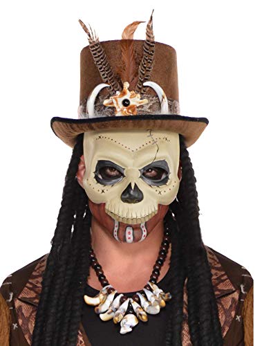 Amscan 847441-55 - Halbmaske Totenkopf, Einheitsgröße für Erwachsene, Beige-Schwarz, Skelettgesicht mit Bemalung, Accessoire für Halloween und Karneval, Kostüm, Verkleidung Amscan 847441-55 - Halbmaske Totenkopf, Einheitsgröße für Erwachsene, Beige-Schwarz, Skelettgesicht mit Bemalung, Accessoire für Halloween und Karneval, Kostüm, Verkleidung von amscan