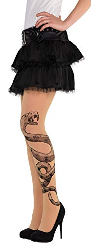 Amscan 847880-55 - Strumpfhose Schlange, Strümpfe, Socken, Feinstrumpfhose mit Motiv, Tattoo, Rock Star, Punk, Damen, Erwachsene, Halloween, Karneval, Mottoparty Amscan 847880-55 - Strumpfhose Schlange, Strümpfe, Socken, Feinstrumpfhose mit Motiv, Tattoo, Rock Star, Punk, Damen, Erwachsene, Halloween, Karneval, Mottoparty von amscan