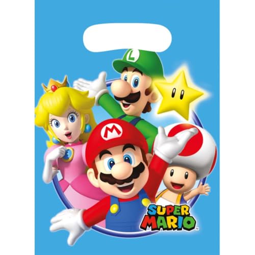Amscan 9901541 - Partytüten Super Mario, 8 Stück, 23 x 16,5 cm, Mitgebsel, Kindergeburtstag, Blau Amscan 9901541 - Partytüten Super Mario, 8 Stück, 23 x 16,5 cm, Mitgebsel, Kindergeburtstag, Blau von amscan