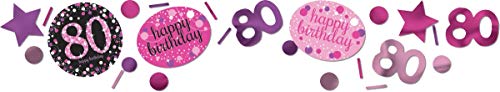 Amscan 9901752 - Konfetti Pink Celebration 80 Jahre, Geburtstag, Party von amscan