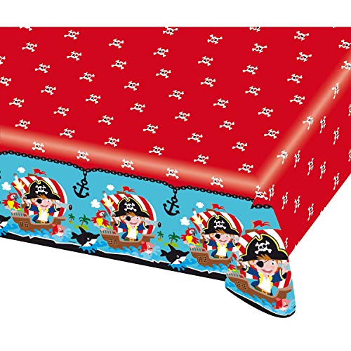 Amscan 9902123 - Tischdecke Pirat, 1 Stück, Größe 120 x 180 cm, Kunststoff, wasserabweisend, Seeräuber, Anker, Totenköpfe, Schiffe, Kinderparty, Mottoparty, Geburtstag, Rot Amscan 9902123 - Tischdecke Pirat, 1 Stück, Größe 120 x 180 cm, Kunststoff, wasserabweisend, Seeräuber, Anker, Totenköpfe, Schiffe, Kinderparty, Mottoparty, Geburtstag, Rot von amscan