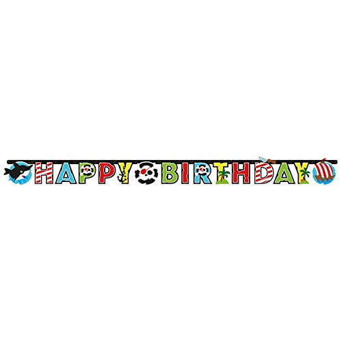 Amscan 9902126 - Partykette Happy Birthday Pirat, Papier, Länge 180 cm, Girlande, Hängedekoration, Geburtstag Amscan 9902126 - Partykette Happy Birthday Pirat, Papier, Länge 180 cm, Girlande, Hängedekoration, Geburtstag von amscan