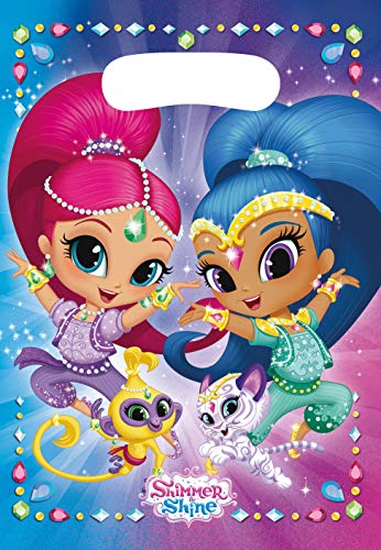 Amscan 9902158 - Partytüten Shimmer und Shine, 8 Stück, 23 x 16,5 cm, Mitgebsel, Kindergeburtstag von amscan