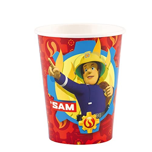 Amscan 9902176-66 - Fireman Sams, 8 Stück, Füllvolumen 250 ml, Papier, Feuerwehrmann Sam, Pappbecher, Party-Becher, Einweggeschirr, Kindergeburtstag Amscan 9902176-66 - Fireman Sams, 8 Stück, Füllvolumen 250 ml, Papier, Feuerwehrmann Sam, Pappbecher, Party-Becher, Einweggeschirr, Kindergeburtstag von amscan