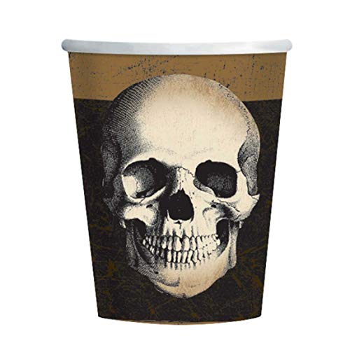 Amscan 9902251 - Becher Boneyard, aus Papier, 10 Stück, 250 ml, Skull, Totenkopf, Skelett, Halloween, Horror-Party, Mottoparty Amscan 9902251 - Becher Boneyard, aus Papier, 10 Stück, 250 ml, Skull, Totenkopf, Skelett, Halloween, Horror-Party, Mottoparty von amscan