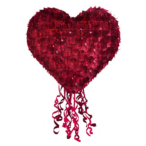 Amscan 9903122 - Pull-Pinata Herz, 40 x 40,5 x 10 cm, zum Befüllen mit Süßigkeiten und Konfetti, Kindergeburtstag von amscan