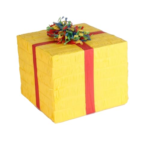 Amscan 9903133 - Pinata Geschenk, 25 x 20 x 24,5 cm, zum Befüllen mit Süßigkeiten und Konfetti, Kindergeburtstag von amscan