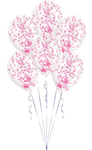 Amscan 9903279 - Latexballons mit Konfetti-Füllung, 6 Stück, Rosa, Geburtstag, Luftballon Amscan 9903279 - Latexballons mit Konfetti-Füllung, 6 Stück, Rosa, Geburtstag, Luftballon von amscan
