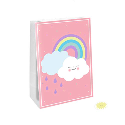 Amscan 9904305 - Papiertüten Regenbogen, 4 Stück, Größe 14,7 x 21 cm, mit Sticker, Rainbow & Cloud, Wolke, Regen, Gesicht, Geschenktasche, Verpackung, Tüte, Give Away Amscan 9904305 - Papiertüten Regenbogen, 4 Stück, Größe 14,7 x 21 cm, mit Sticker, Rainbow & Cloud, Wolke, Regen, Gesicht, Geschenktasche, Verpackung, Tüte, Give Away von amscan